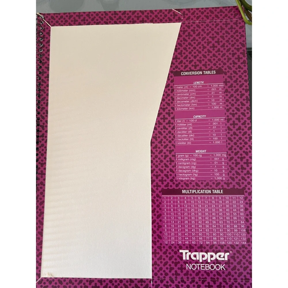 Vintage 1992 Mead Trapper Keeper Notebook Magenta Purple Geometric 80 Sheets